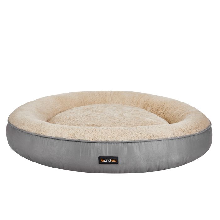 Meilleurs prix pour Panier pour Chien Rond - Feandrea - Diamètre 80 cm - Gris Clair - Fond Antidérapant