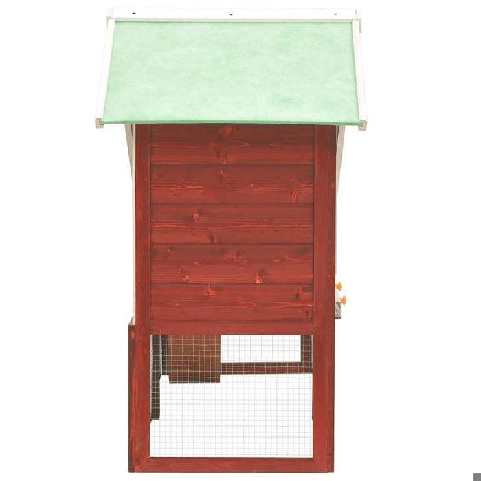 BEL ACHAT*Clapier - Enclos Extérieur de Jardin - poules/lapins - Poulailler Rouge et blanc 140x63x120 cm Bois de sapin massif