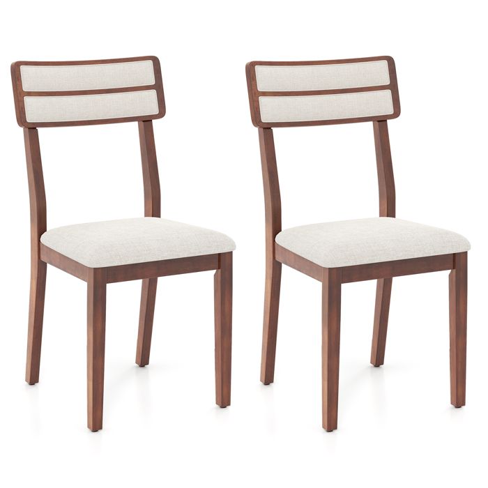 GIANTEX Ensemble de 2 Chaises de Salle à Manger- Assise Rembourrés- Dossier Haut- Pieds en Bois dHévéa- Cuisine Salon- GIANTEX Ensemble de 2 Chaises de Salle à Manger- Assise Rembourrés- Dossier Haut- Pieds en Bois dHévéa- Cuisine Salon-