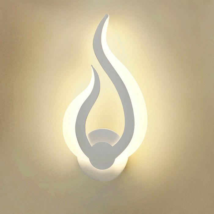 Applique Murale Intérieur LED 10W Lampe Murale Moderne Forme de Flamme Mural Veilleuse 3000K Blanc Chaud220V IP20 [énergétique E]