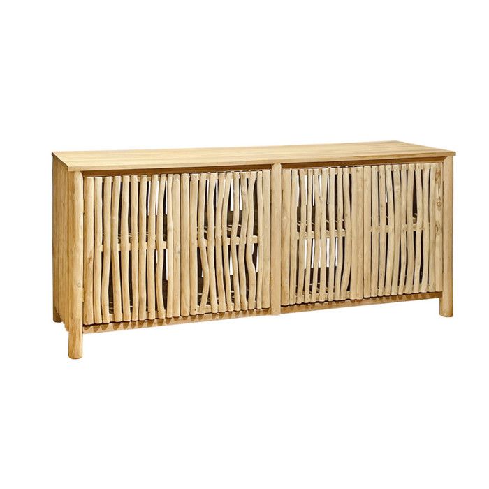 Buffet L. 180 cm 4 portes en teck massif et bois flotté – MARIANO Meubletmoi