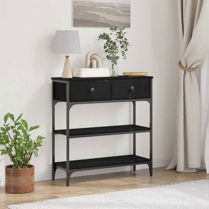Table console - console extensible Vidaxl Table console Chêne noir 725 x 25 x 75 cm Bois dingénierie