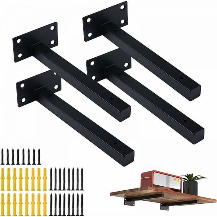 4 Pcs Équerre Étagère Support Étagere pour Murale Fixation Supports détagère Murale Robuste Support du2019Angle Plat...