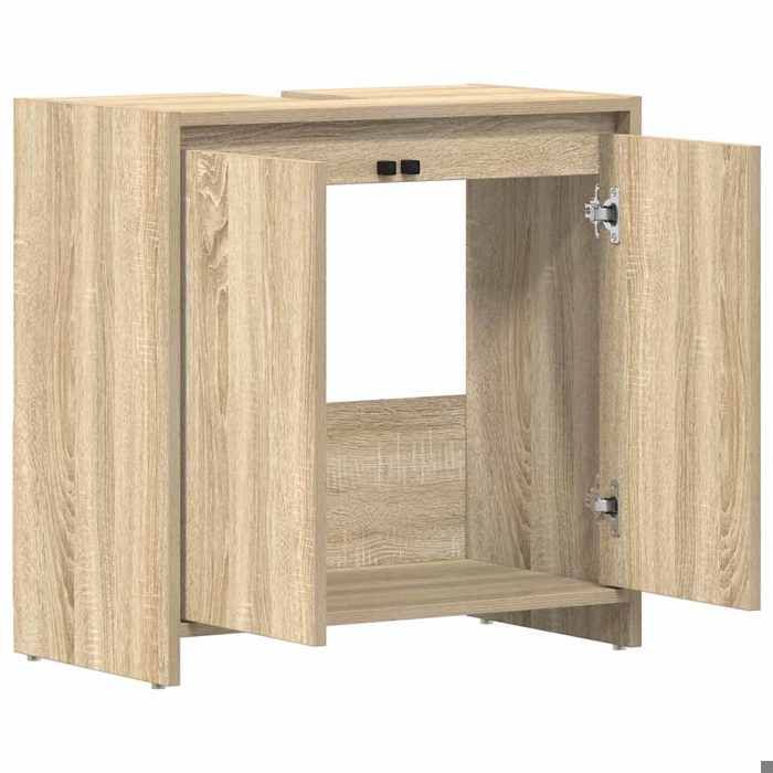 Soldes Printemps Armoire de salle de bain - SOLOMOON - Meuble wc - Chêne sonoma Bois dingénierie SSS1859