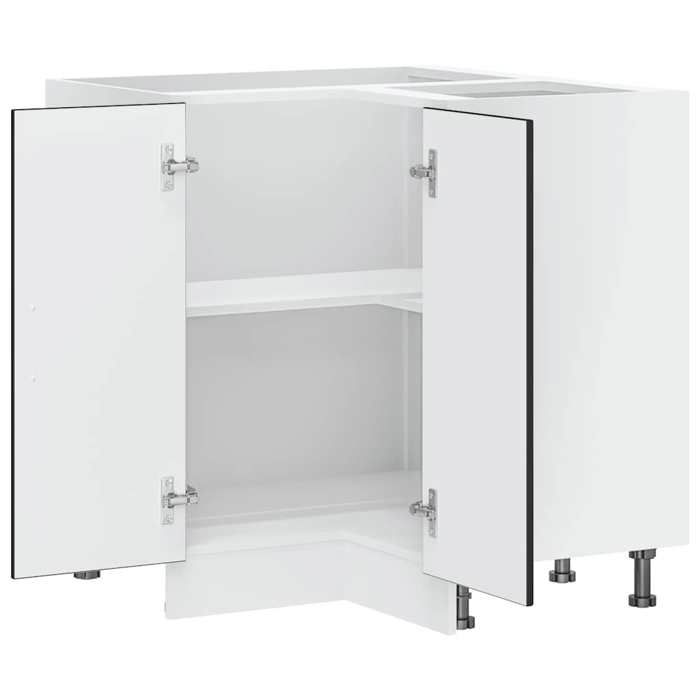 Moderne Placard dangle de cuisine Porto SWEETY Meuble bas de cuisine noir bois dingénierie 75.5x75.5x81.5 cm BB1086