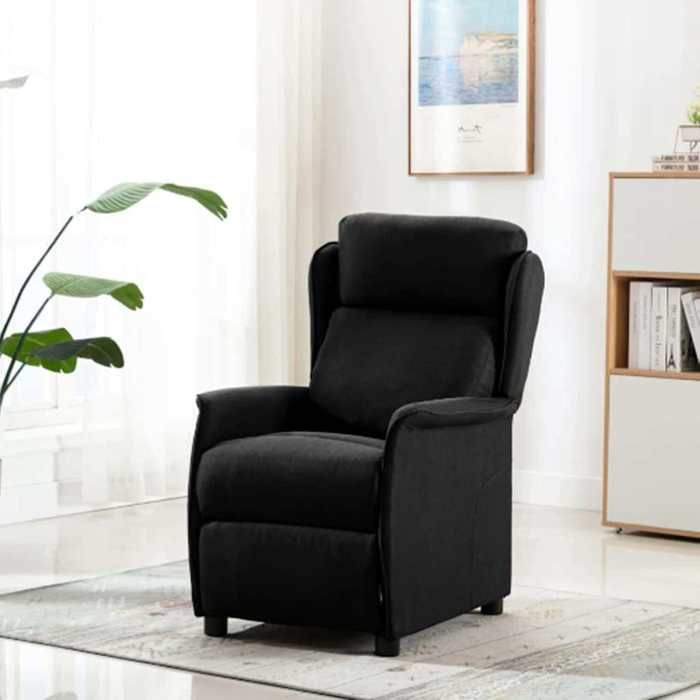 Les Soldes Fauteuil inclinable (1 PLACE) - CLOUD - Capacité de charge max. : 110 kg - Noir 66.5x94x101.5 cm Polyester J5359