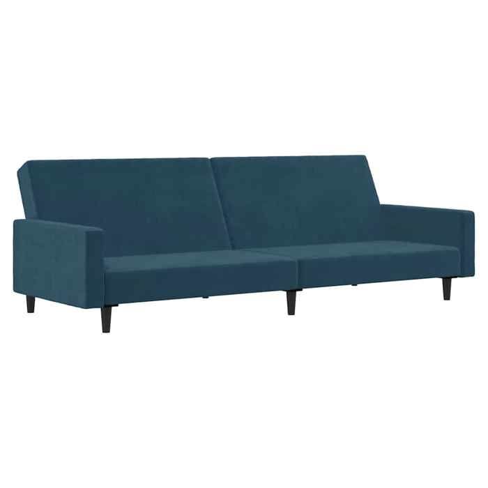 En solde Canapé-lit double - SWEETY - Canapé Convertible 2 Places - Bleu Velours LV957