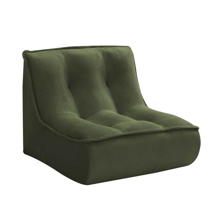 Fauteuil pour canapé modulable en velours côtelé 90 x 80 x 70 cm vert Lizy Oviala Fauteuil pour canapé modulable en velours côtelé 90 x 80 x 70 cm vert Lizy Oviala