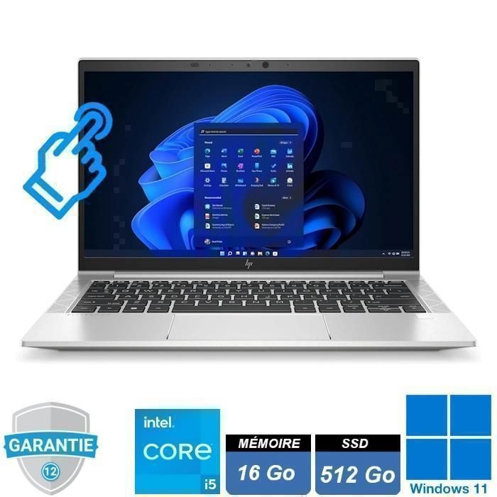 PC portable - HP - EliteBook - 830 G8 - 133 - i5 1145G7 - RAM 16Go - SSD 512Go - Tactile - Windows 11 Pro - Hewlett packard