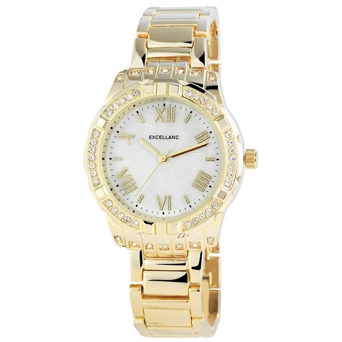 Montre - EXCELLANC - Ligne Signature - Doré - Boîtier 40 mm - Bracelet métal 19 mm