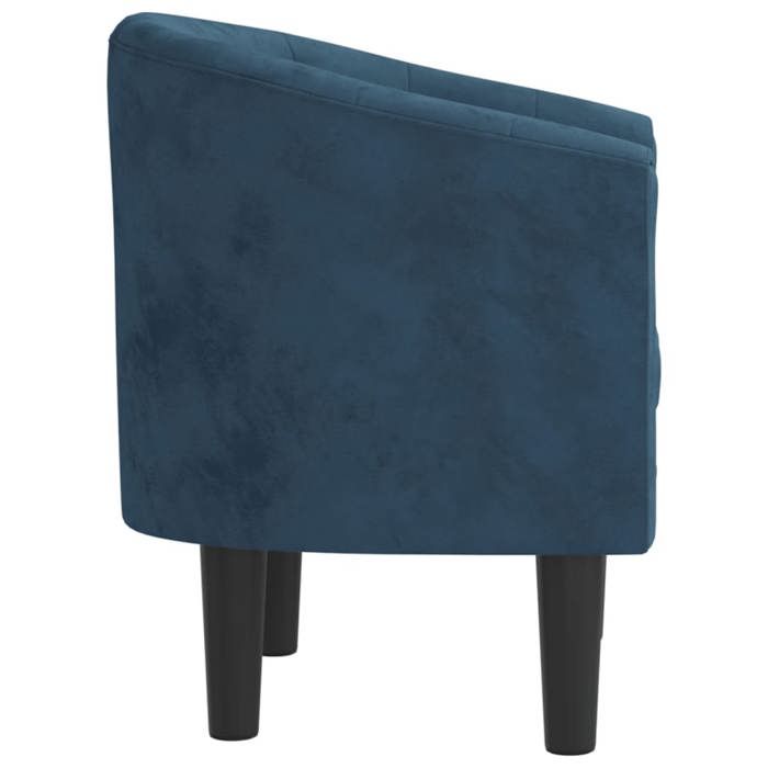 Fauteuil simple - Bleu - Chaise cabriolet - 1 PC - bleu foncé velours 70x56x68 cm F8171