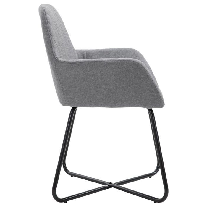 Chaises de cuisine（4 PCS) - Gris - Chaises à manger - 4 PLACES - gris clair tissu 61x61x84 cm F4101