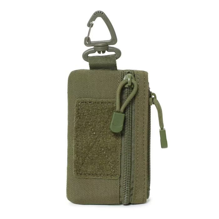 Sac multifonctionnel pour la randonnée - porte - clés et pièces de monnaie attachés à la ceinture (vert armée)