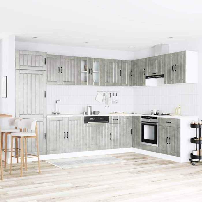 Sale juilletMeuble sous évier lucca - vidaXL - bois dingénierie - gris béton - avec 2 portes - 2 pièces - 80 x 46 x 815 cm pwx31