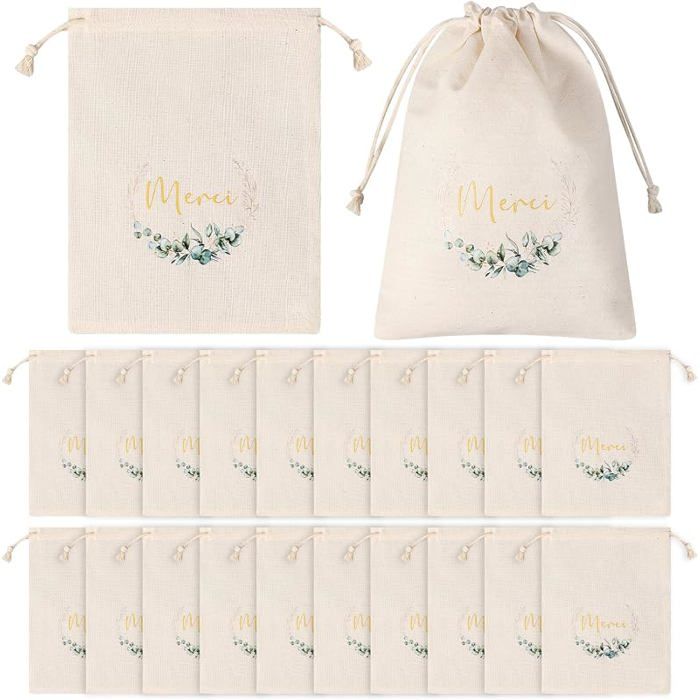20 Pièces Boite Dragées de Baptême avec Merci Sachet Dragées de Mariage Sacs Cadeaux pour Invités 15 x 20 cm Eucali POCHETTE CADEAU 20 Pièces Boite Dragées de Baptême avec Merci Sachet Dragées de Mariage Sacs Cadeaux pour Invités 15 x 20 cm Eucali POCHETTE CADEAU