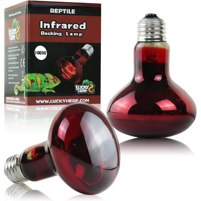 Ampoule Chauffante Reptile - Lot de 2 - 100 W - Infrarouge UVA - Pour Terrarium Tortue Lézard - Culot E27 MICRODERMABRASION
