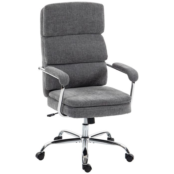 Chaise de bureau - MINIMAL - Modèle standard - Tissu gris chenille - Vérin gaz Classe 3 - Rotation 360° Chaise de bureau - MINIMAL - Modèle standard - Tissu gris chenille - Vérin gaz Classe 3 - Rotation 360°