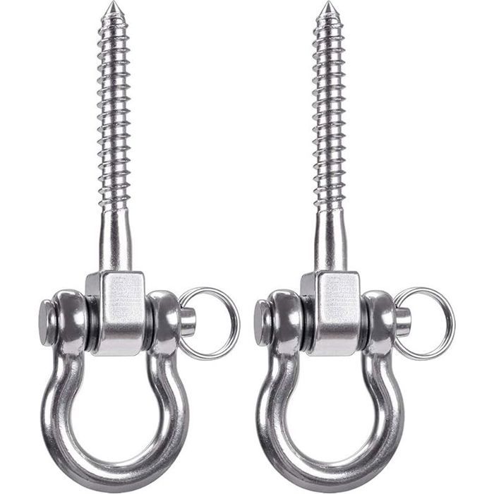 2 Pièces 250KG Capacité Acier Inoxydable Crochet De Plafond Suspension Trainer Kit de Suspension pour Chaise accrochant