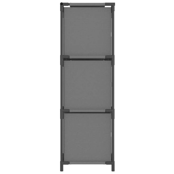 Gris Cabinet rangement Armoire de rangement 1 PC 3 tiroirs en tissu Gris 34x34x101 cm Acier N3441