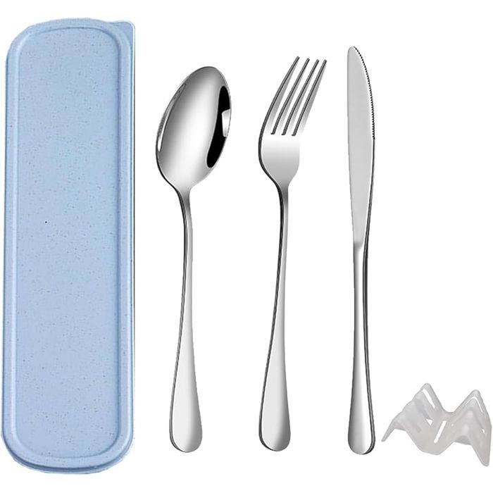 Couvert Lunch Box Boîte Couverts Emporter 5pièces Bleu Couverts Lunch Box de Camping étui Renforcé Bleu (Couleur)
