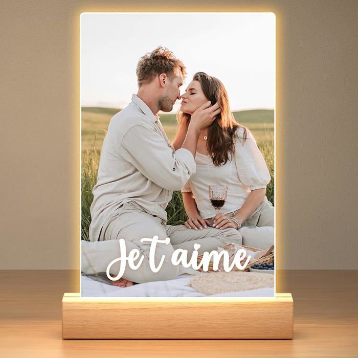 Cadeau Femme Personnalisé Cadre Photo Personnalisé avec Photo Lampe Cliquez sur Personnaliser maintenant Style 01