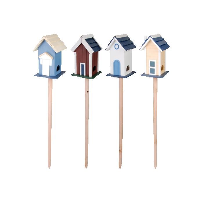 Comparer les prix de Abris pour animaux - Villa mangeoire à oiseaux perchée - L 17,3 cm x l 18 cm x H 116,5 cm Multicolore