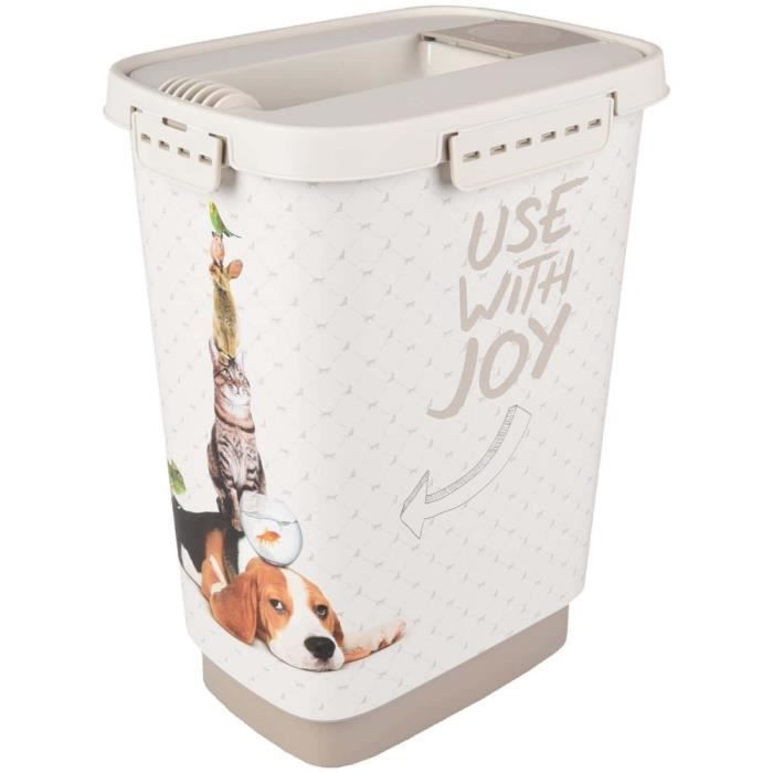 Comparer les prix de Boite stockage JUNE, 8.4 Litres,  18 x 24 x 32 cm, pour croquette chien. - animallparadise 40