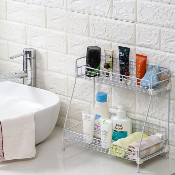 etagere de 2 couches pour cosmetiques en fer etageres de rangement de salle de bain organisateur pour cosmetiques achat vente meuble etagere etagere de 2 couches pour cdiscount