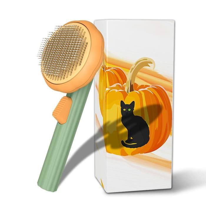 Brosse de citrouille pour animaux de compagnie brosse autonettoyante de toilettage pour animaux de compagnie pour chiens et chats
