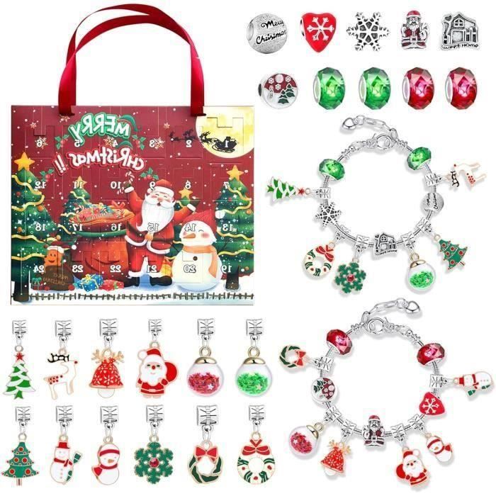 Calendrier De L'Avent 2024 DIY Filles – Bijoux à Fabriquer, Bracelets Et Porte-clés Ange, Boîte Surprise Noël Enfant