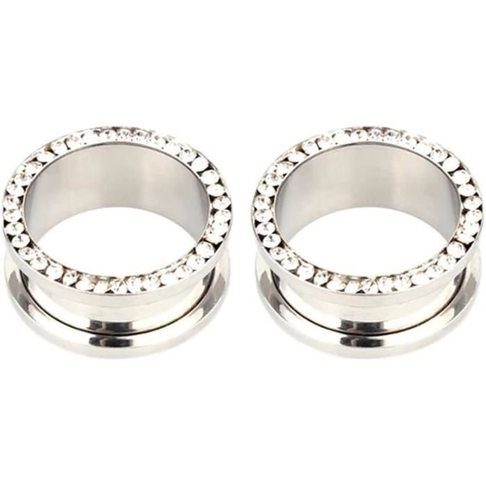 Set De Tunnels Et Pendentifs Croix Pour Oreilles - Acier Inoxydable, Tailles 6mm à 24mm - Bijou Piercing élégant