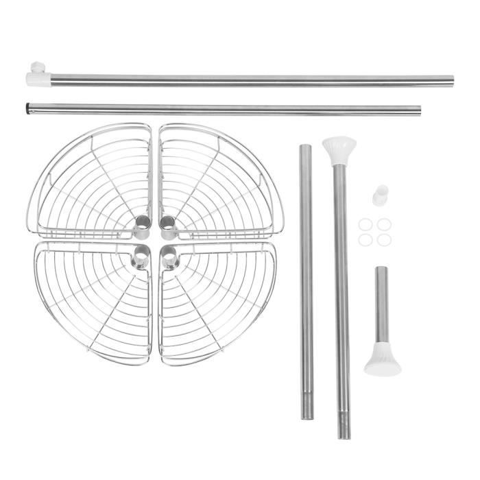 Etagère d’Angle de Douche - Support de Salle de Bain - 4 Niveaux - Acier Inoxydable - Réglable 110-280 cm