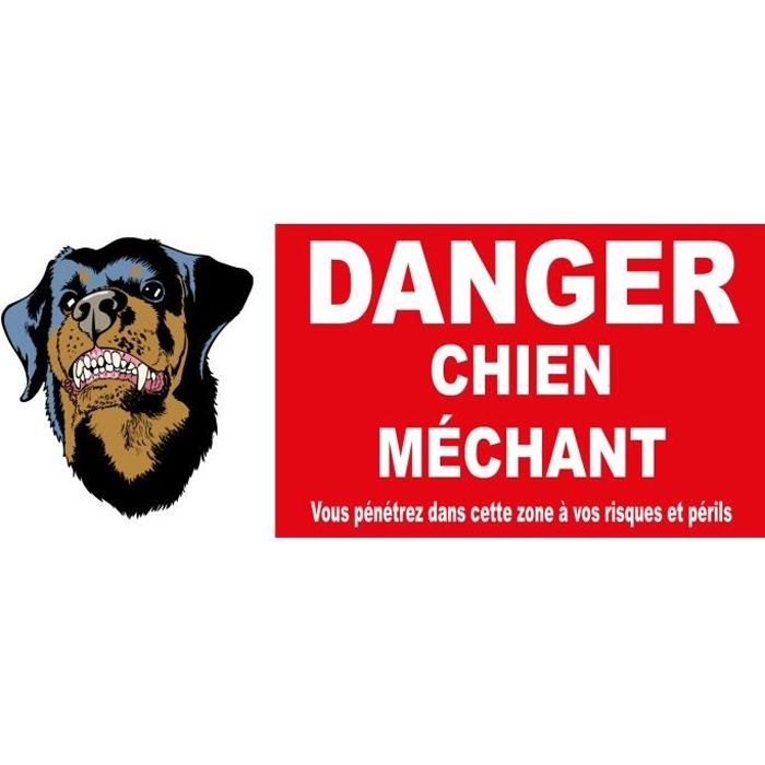 Panneau danger chien méchant - Cdiscount Animalerie