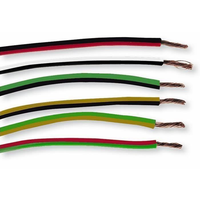 Cable /électrique jaune 0,5 mm longueur 10m