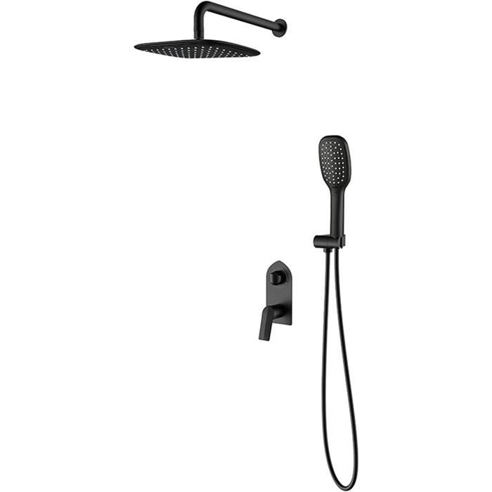 Colonne Douche Encastrable Noir Douche Encastré Douche de Tête Kit