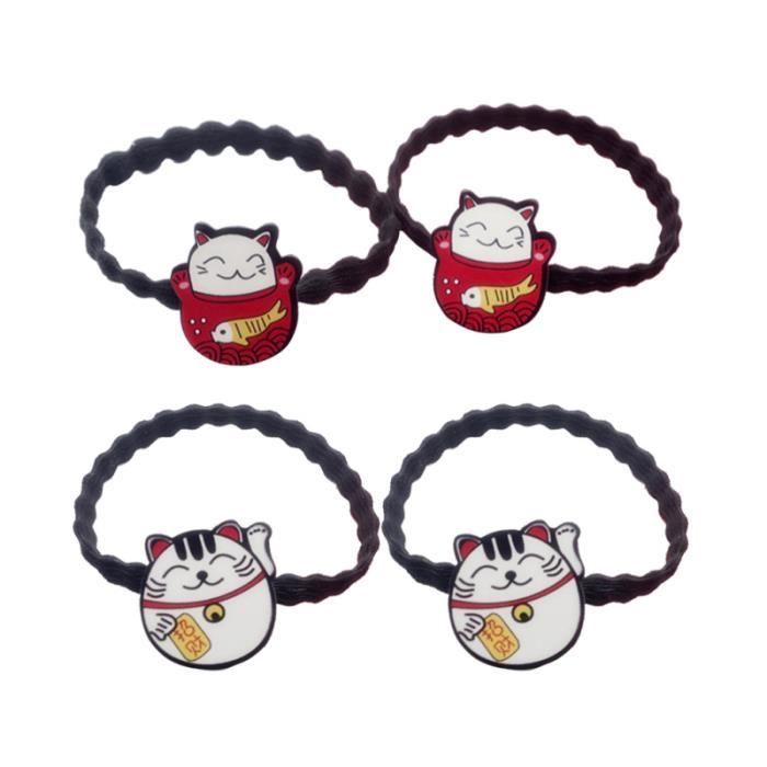 4 Pieces Decor Belle Drole Mignon Chat Anneau De Cheveux Ensemble Maquillage De Coiffure Creative Pour Fille Femme Enfant Jouet Cdiscount