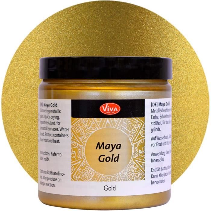 Maya Gold (Or,250ml) Couleur métallique,peinture brillante pour