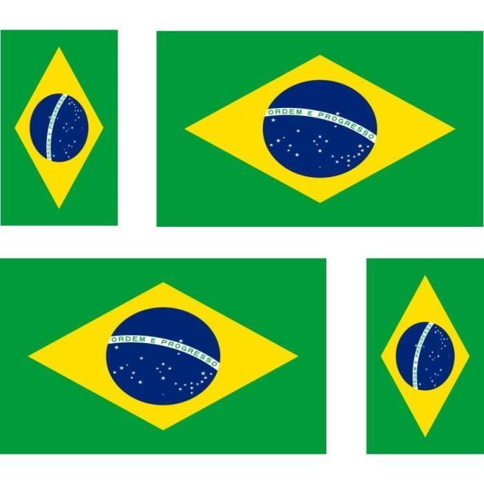 Brésil Brazil drapeau autocollant plaque