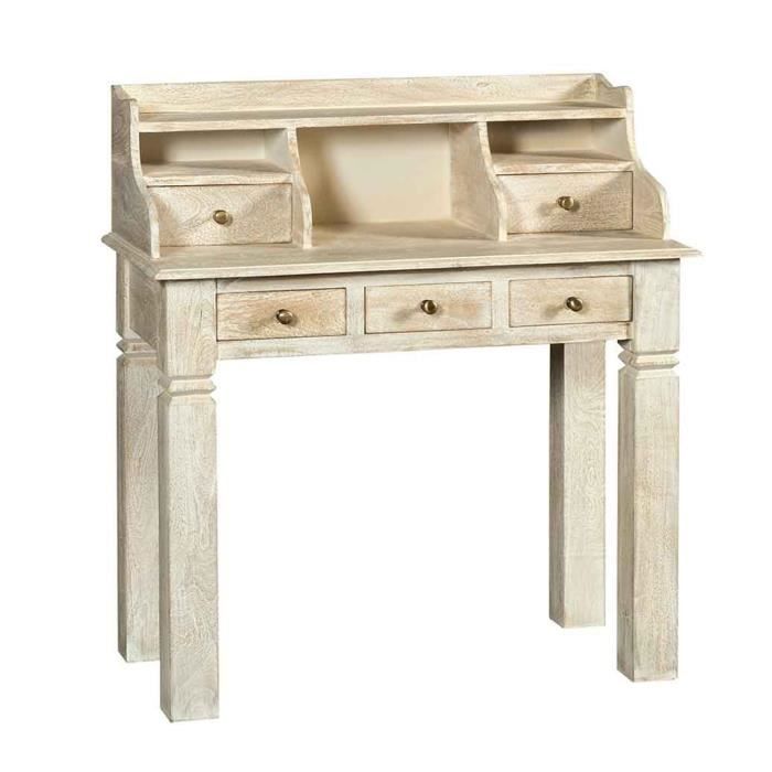 Bureau Secretaire En Manguier Patine Cottage Achat Vente Bureau Bureau Secretaire En Manguier Soldes Cdiscount