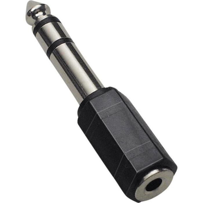Adaptateur Audio Jack 6.35 mm Mâle vers 3.5 mm Femelle