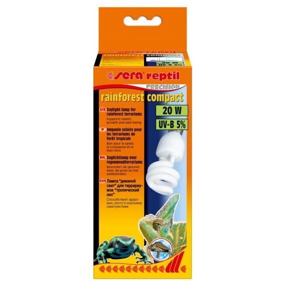Eclairage - Sera - Reptil Rainforest Compact 20W - Pour lézards et iguanes - Noir