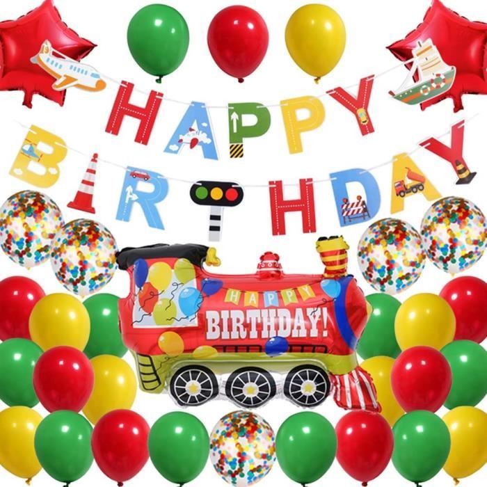 Kit Décoration Anniversaire Thème Transport - 190 Pièces : Assiettes, Nappe, Bannière, Gobelets… Pour Fête Enfants - 4