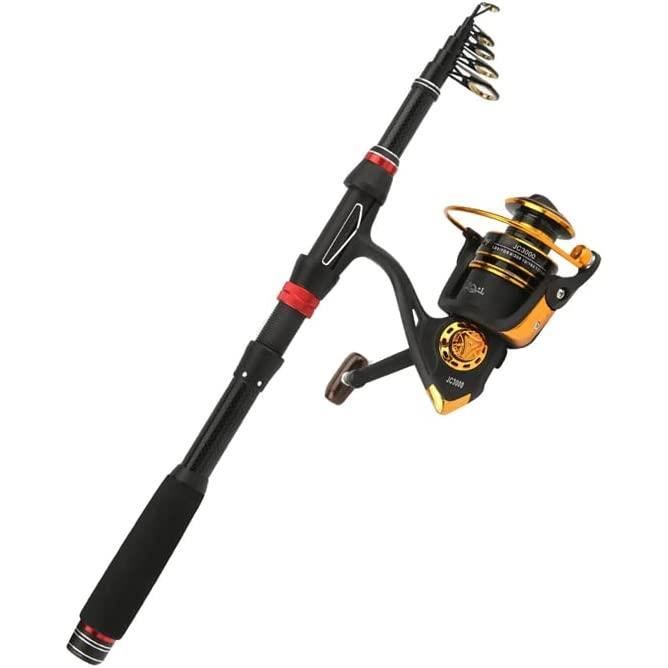 Canne à Pêche Télescopique Portable Carbone – 1.0m à 1.7m – Mini Canne Voyage Pêche Loisir
