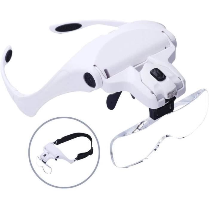 Extension De Cils 5 Lentilles Bandeau Réglable Loupe Loupe Avec Lampe À Led Loupes Pour Faux