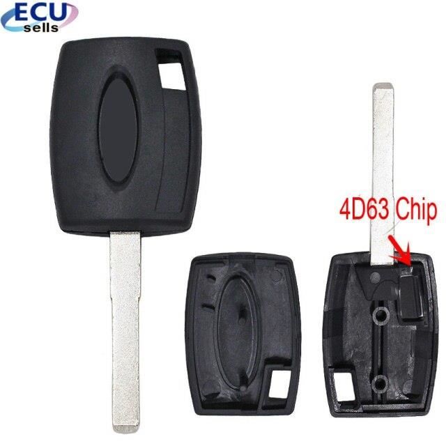 Clé transpondeur avec puce 4D63, pour Ford Fiesta Mondeo Focus c max s max Galaxy Kuga HU101*QK1470