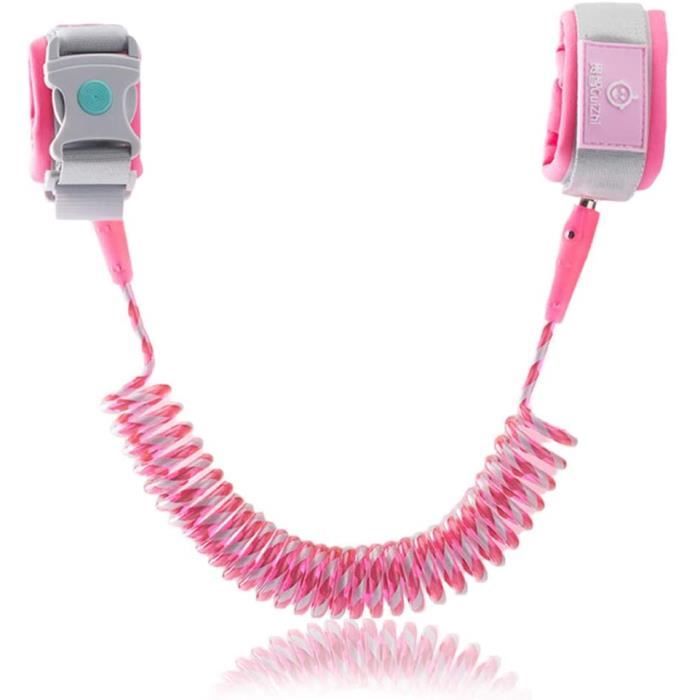 Laisse Anti-Perte Pour Enfant - Harnais De Poignet 2,5 M - Sécurité Pour Tout-Petits En Promenade (Rose) - À Partir De 2 Ans