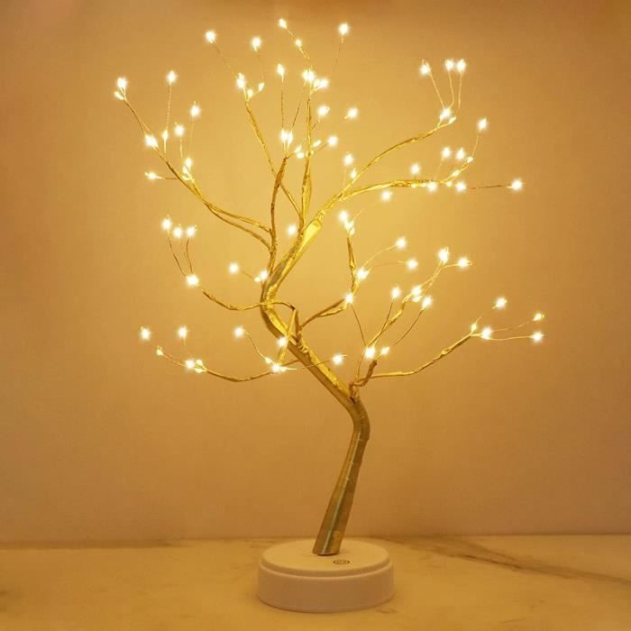 Arbre Lumineux LED,108LED Perles Veilleuses,Branches réglables Bricolage Fil  de cuivre Arbre de Conception pour la décoration fête - Cdiscount Maison