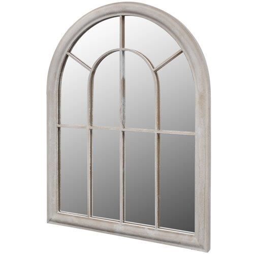 Miroir de jardin - vidaXL - 69x89 cm - Blanc antique - Fer et verre - Style vintage