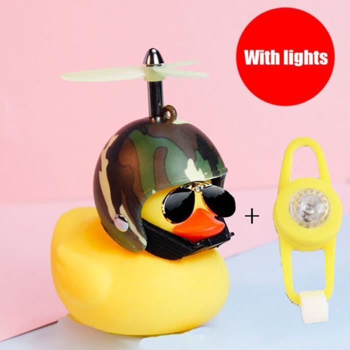 Sonnette - klaxon vélo,Petit canard jaune pour vélo,sonnette lumineuse