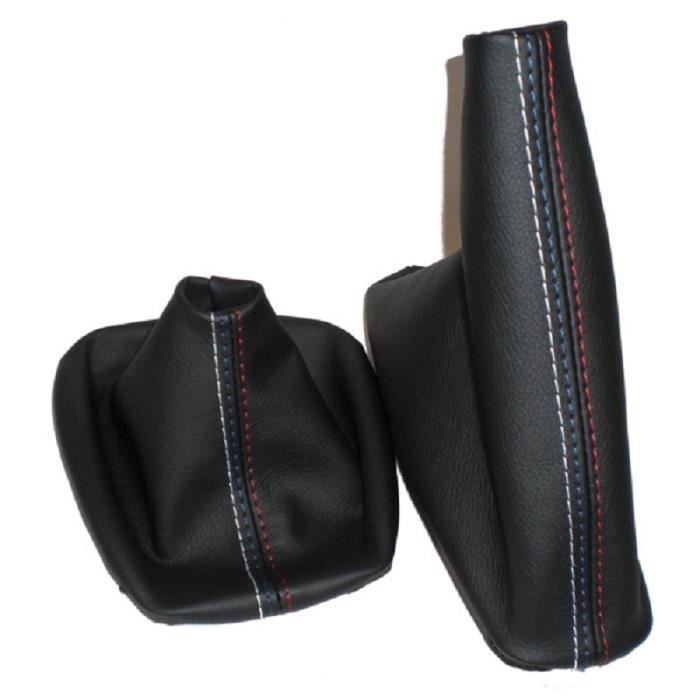 Soufflet De Levier De Vitesse En Simili Cuir Noir Bordure Bleue - Pour Boîte Manuelle (cadre Non Inclus)